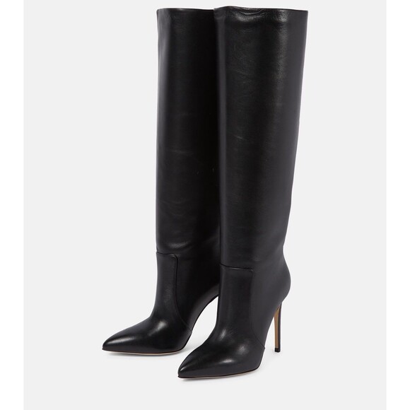 *NWOT* PARIS TEXAS -  Black Leather 110mm Knee-High Stiletto Boots - 41 - $1,050 - Picture 11 of 15